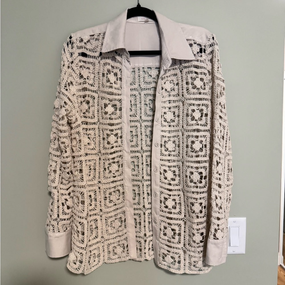 Solitaire Cream Button-Up Top